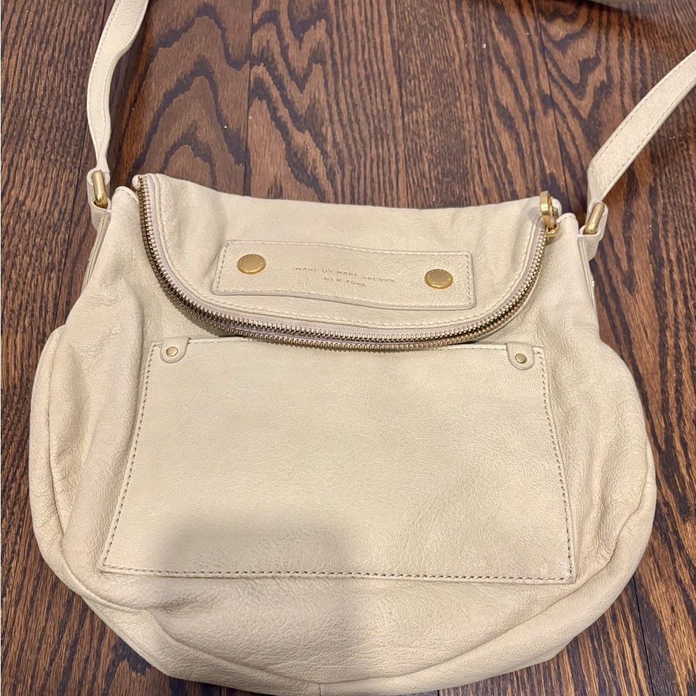 Marc Jacobs Cream Leather Crossbody Bag